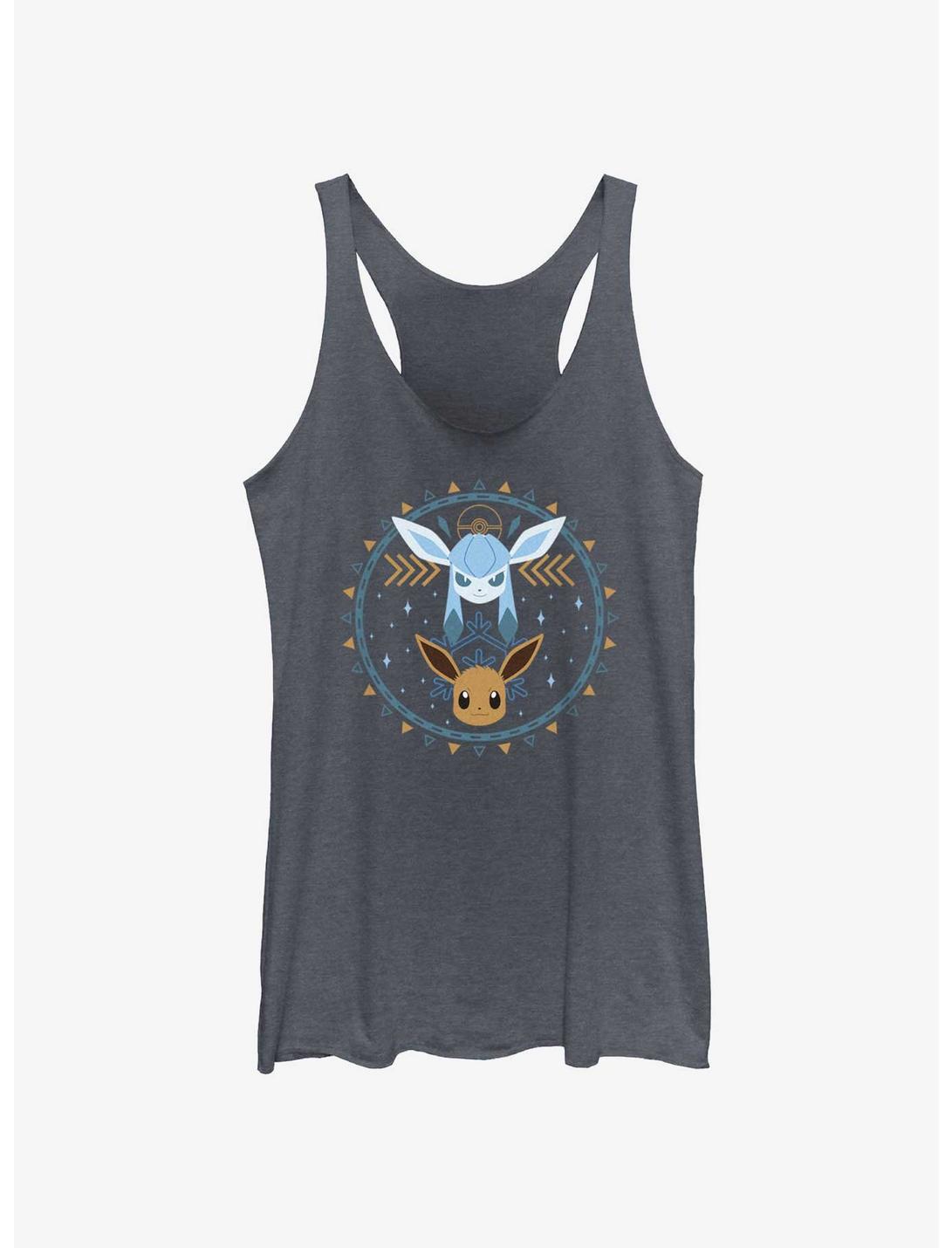 Pokemon Evee Glaceon Circle Womens Tank Top, NAVY HTR, hi-res