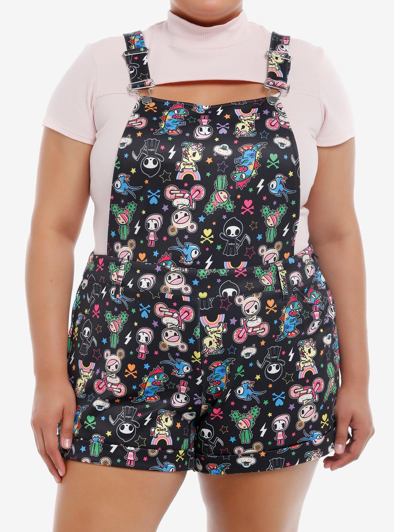 Tokidoki Characters Shortalls Plus Size, MULTI, hi-res
