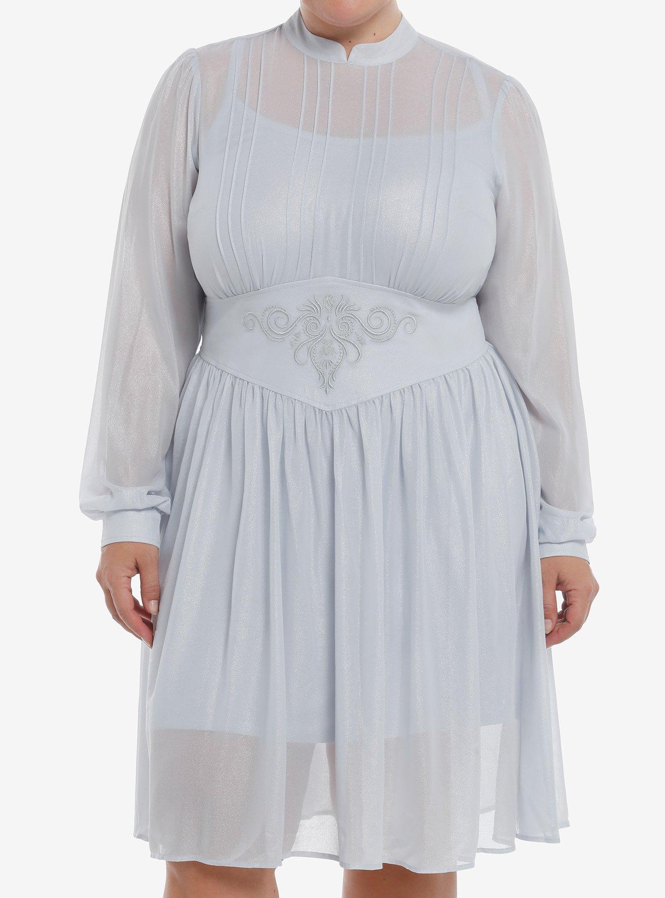 Beetlejuice Beetlejuice Astrid Mesh Long-Sleeve Dress Plus Size, , hi-res