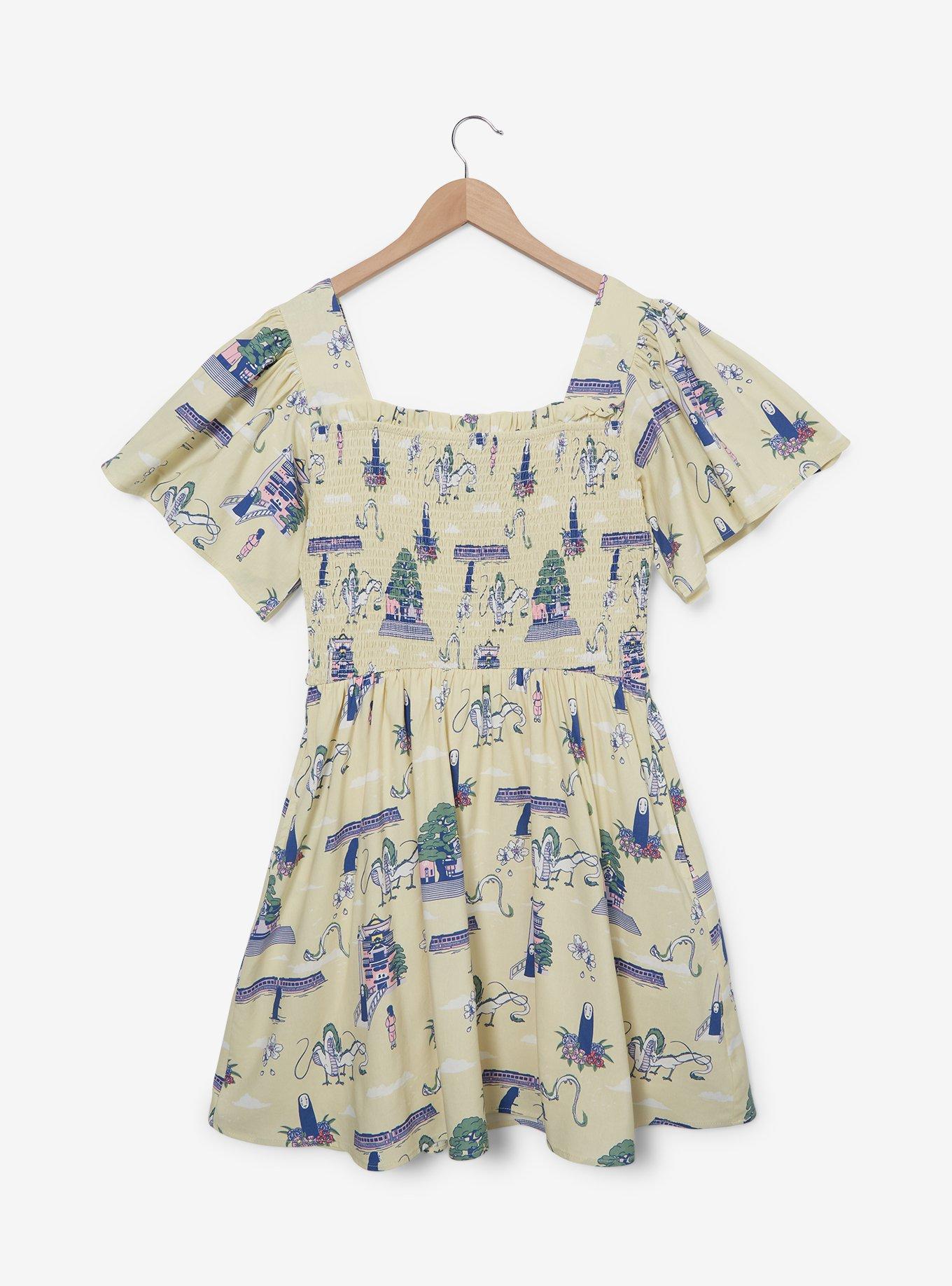 Studio Ghibli Spirited Away Haku Allover Print Smock Dress, MULTI, hi-res