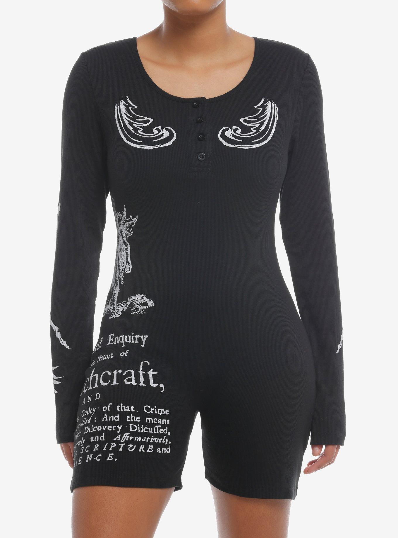 Rob Zombie Witchcraft Ribbed Romper, BLACK, hi-res