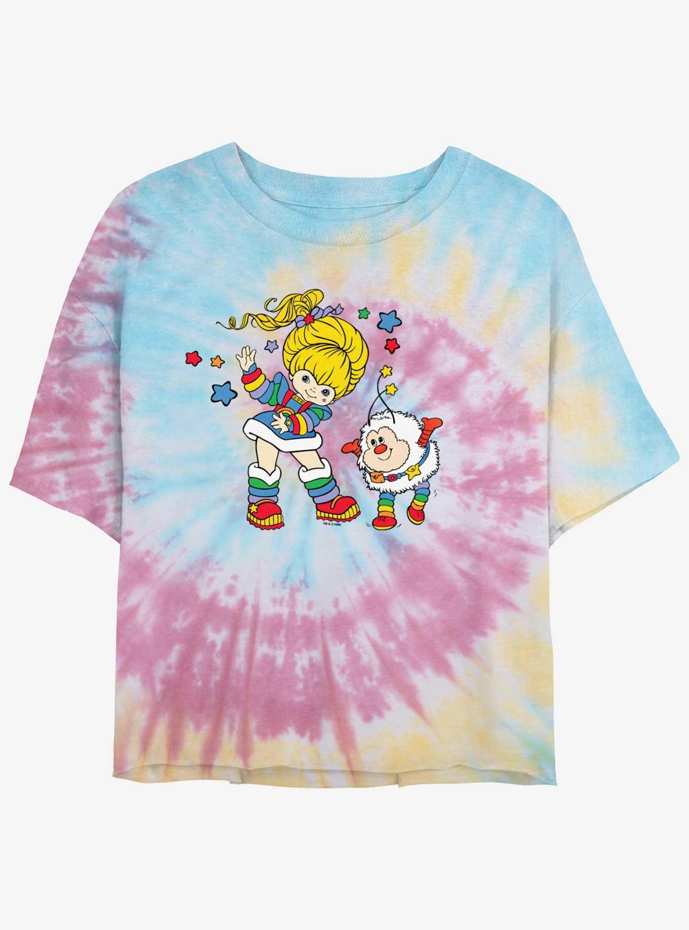 Rainbow Brite & Twink Womens Tie-Dye Crop T-Shirt