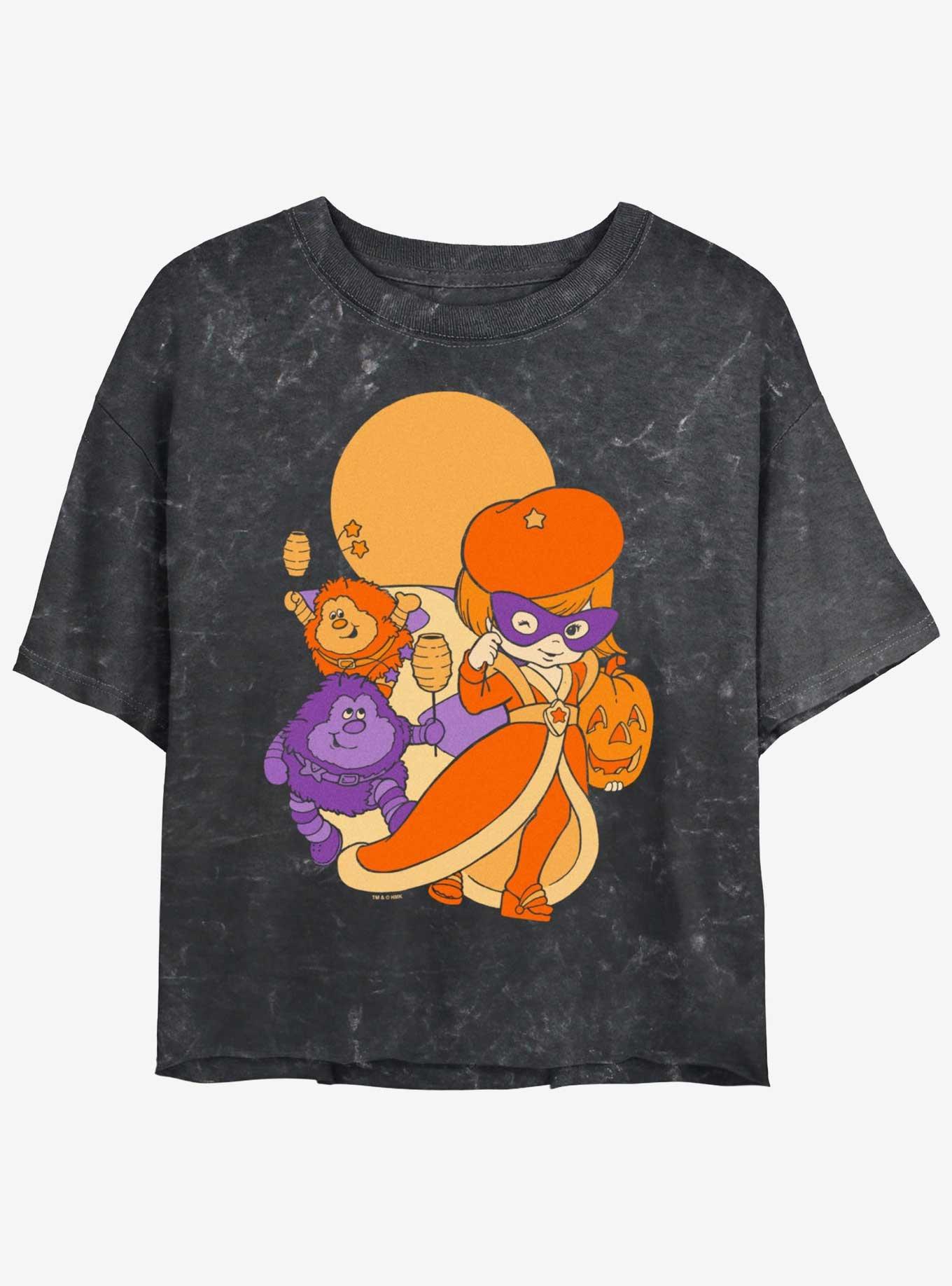 Rainbow Brite Lala Orange Halloween Womens Mineral Wash Crop T-Shirt, , hi-res