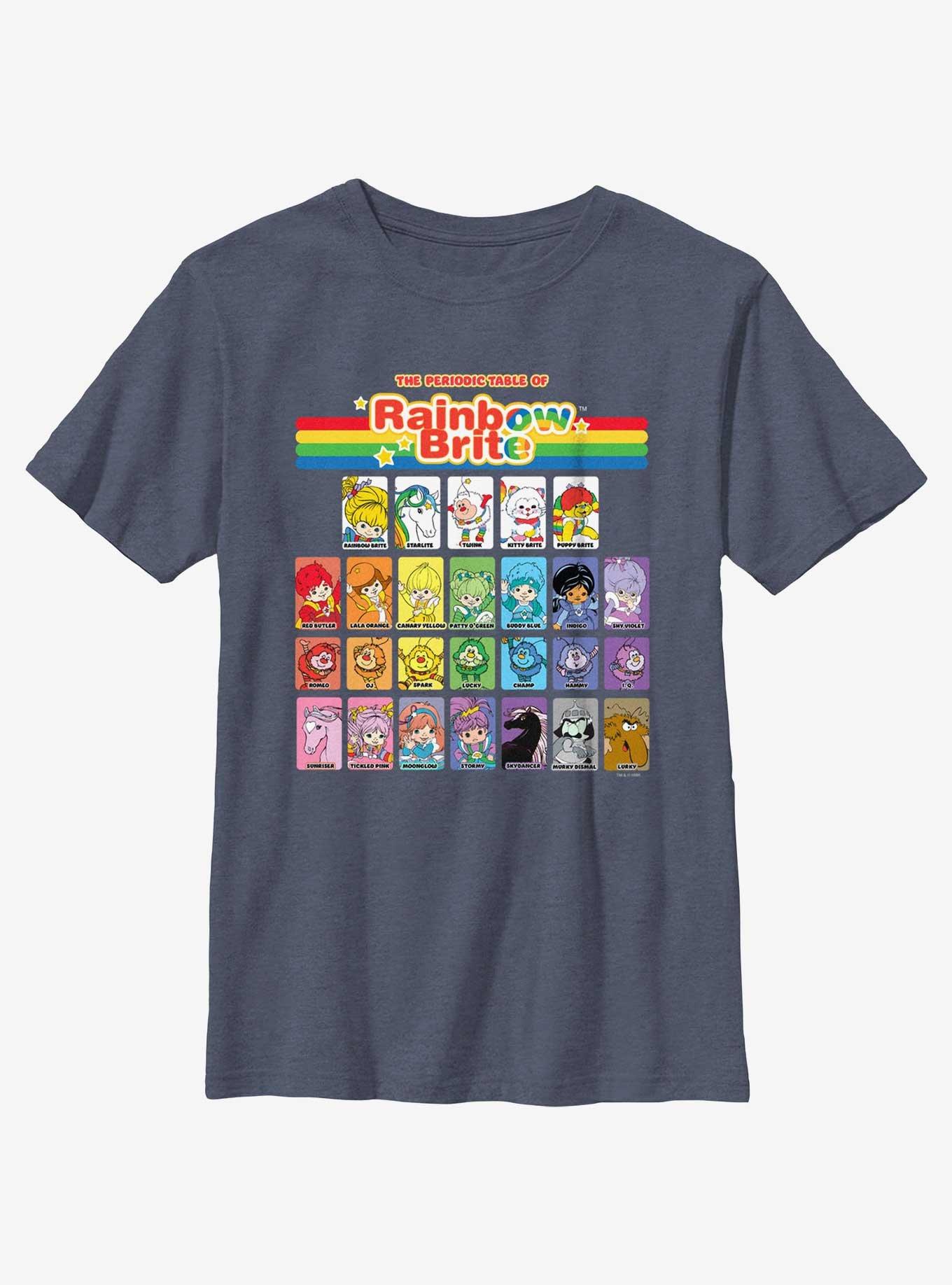 Rainbow Brite Table Of Color Youth T-Shirt, NAVY HTR, hi-res