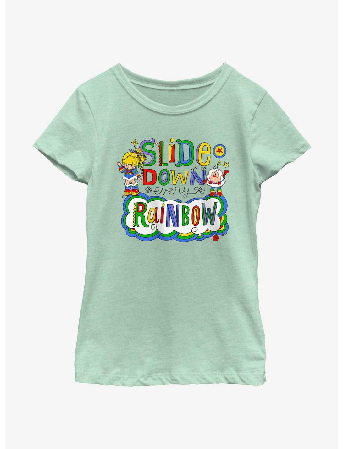 Rainbow Brite Slide Down Every Rainbow Youth Girls T-Shirt, MINT, hi-res