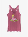 Nintendo Peach And A Butterfly Womens Tank Top, PINK HTR, hi-res