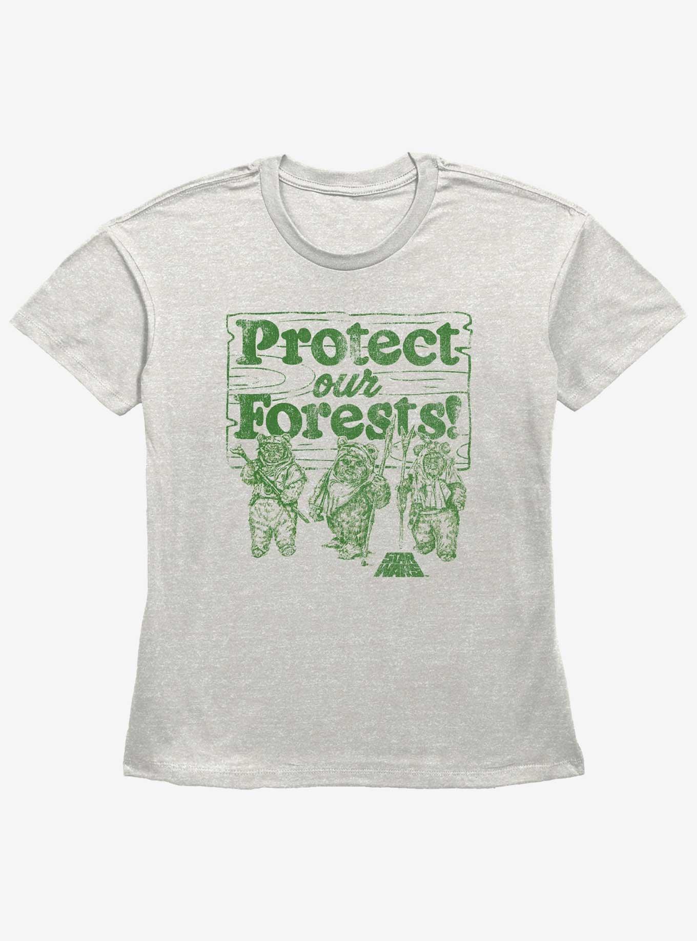 Star Wars Protect Our Forests Womens Straight Fit T-Shirt, OATMEAL, hi-res