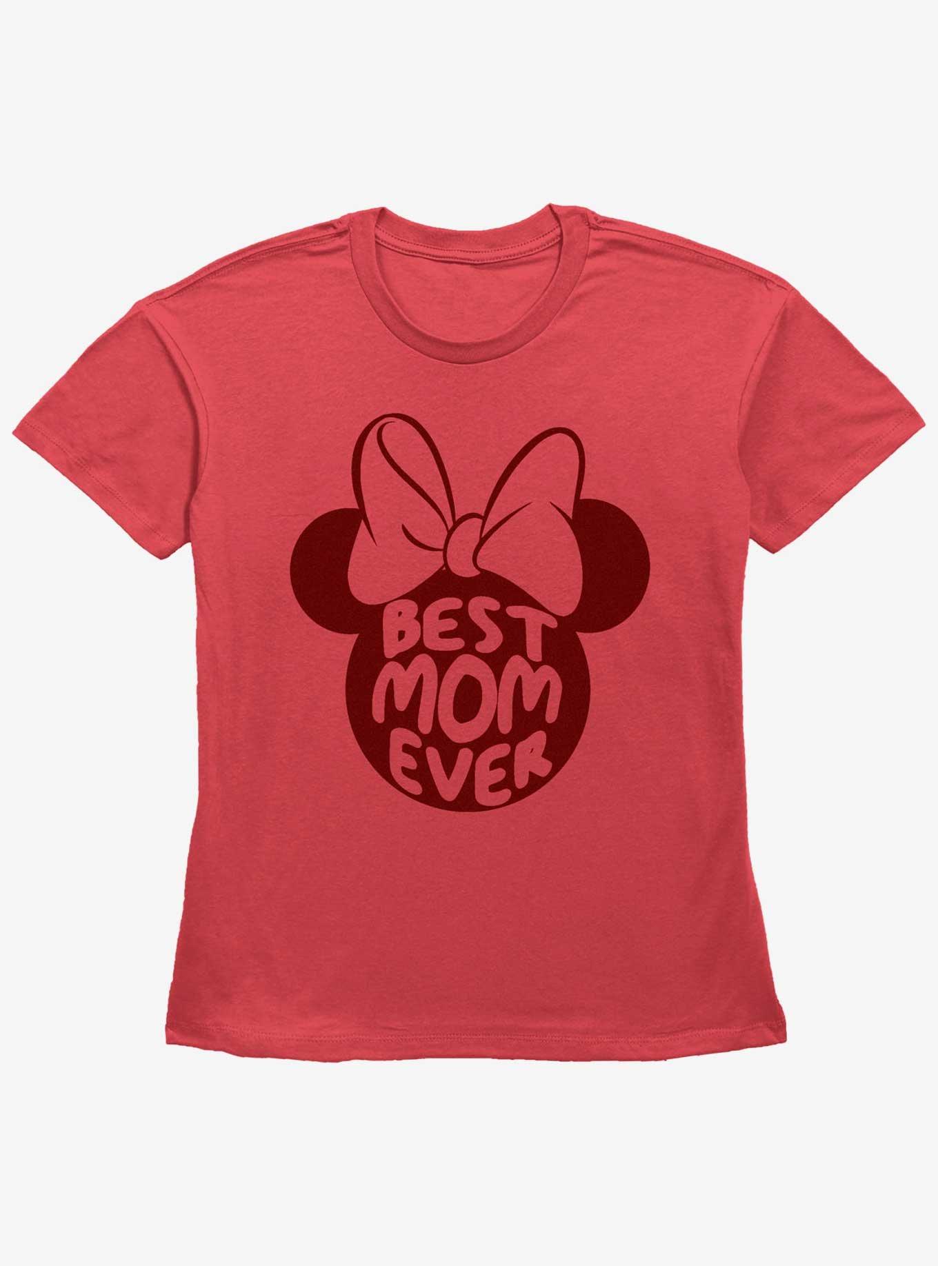 Disney Minnie Mouse Best Mom Ever Womens Straight Fit T-Shirt