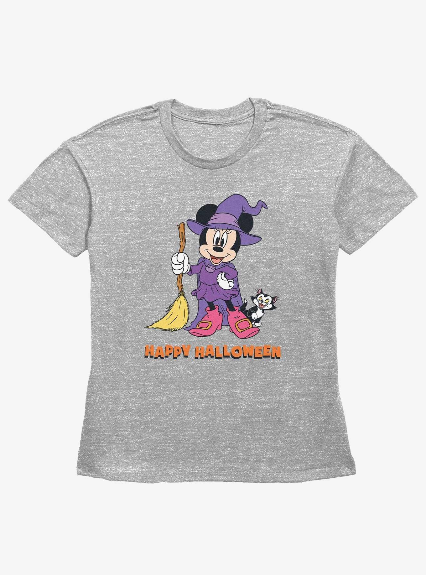 Disney Minnie Mouse Happy Halloween Witch Womens Straight Fit T-Shirt