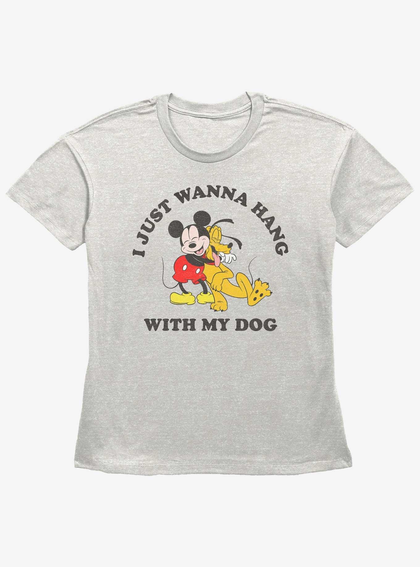 Disney Mickey Mouse Dog Lover Womens Straight Fit T-Shirt