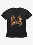 Disney Minnie Mouse Animal Print Bow Womens Straight Fit T-Shirt, BLACK, hi-res