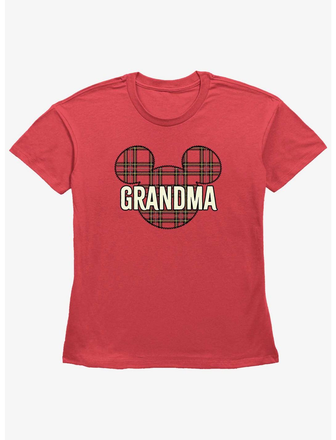 Disney Mickey Mouse Grandma Holiday Patch Womens Straight Fit T-Shirt, RED, hi-res