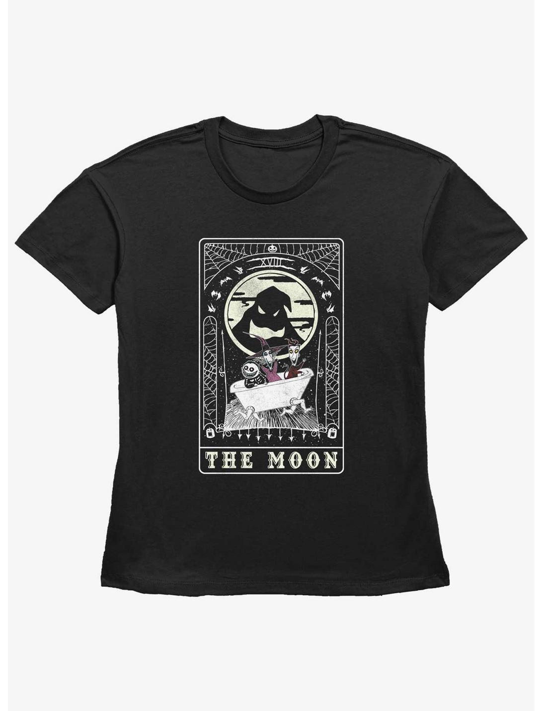 Disney The Nightmare Before Christmas The Moon Tarot Card Womens Straight Fit T-Shirt, BLACK, hi-res