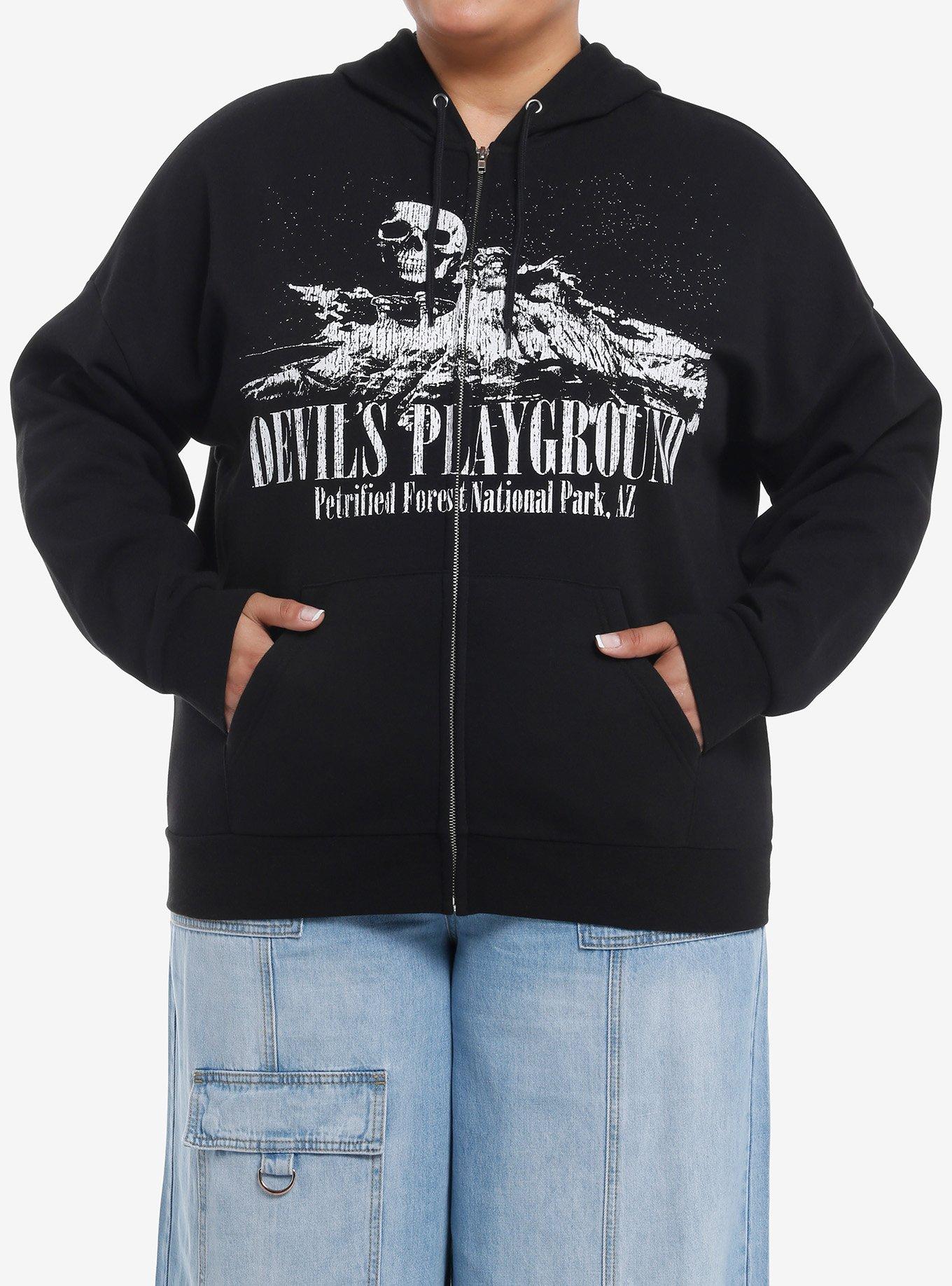 Social Collision Devil's Playground National Park Girls Hoodie Plus Size, , hi-res
