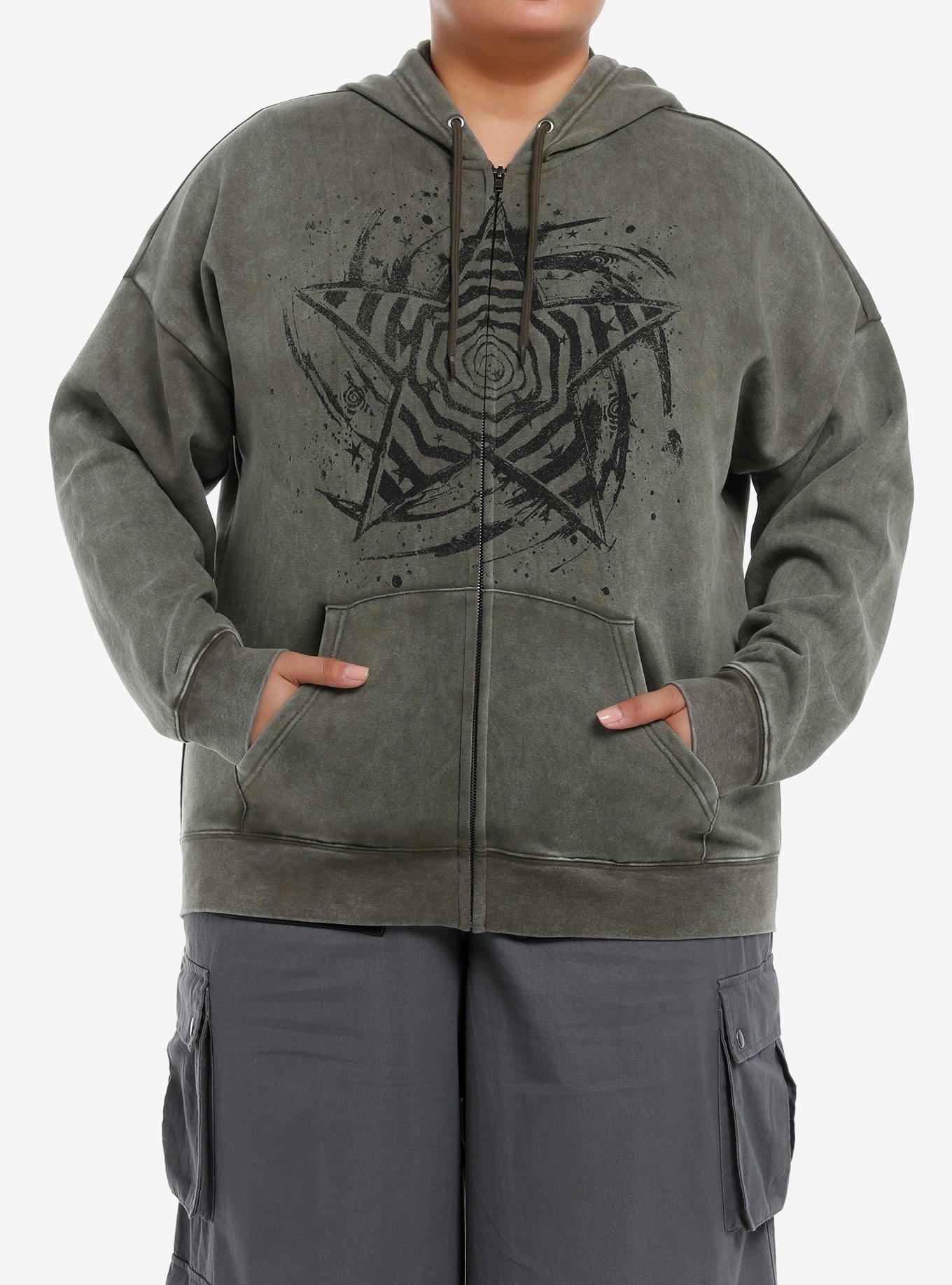 Social Collision Star Swirl Girls Hoodie Plus Size, , hi-res