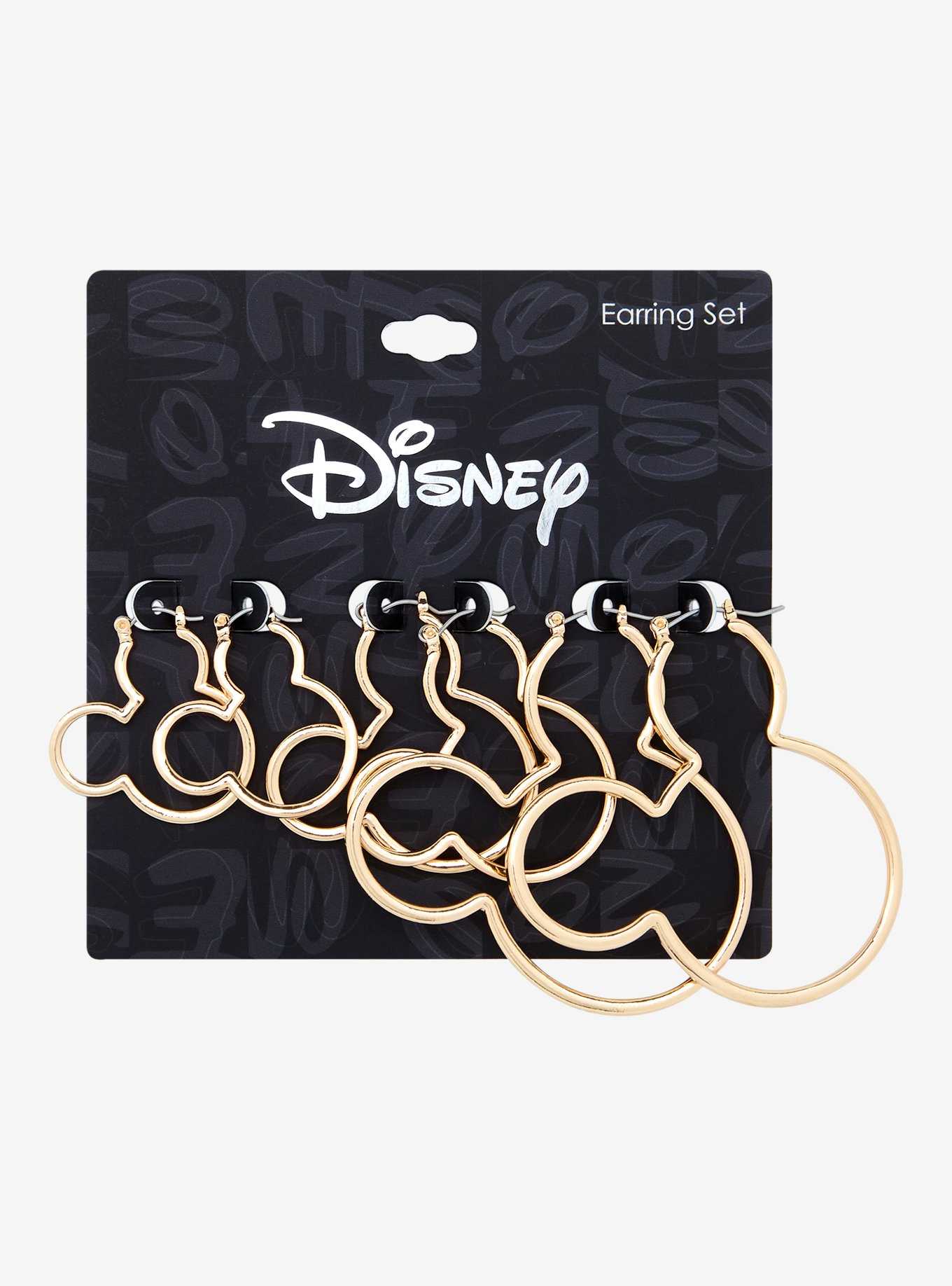 Disney Mickey Mouse Silhouette Hoop Earring Set - BoxLunch Exclusive, , hi-res
