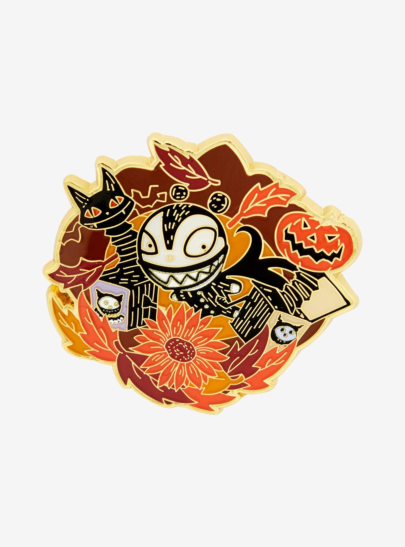 Loungefly Disney The Nightmare Before Christmas Scary Teddy Autumn Floral Enamel Pin — BoxLunch Exclusive, , hi-res