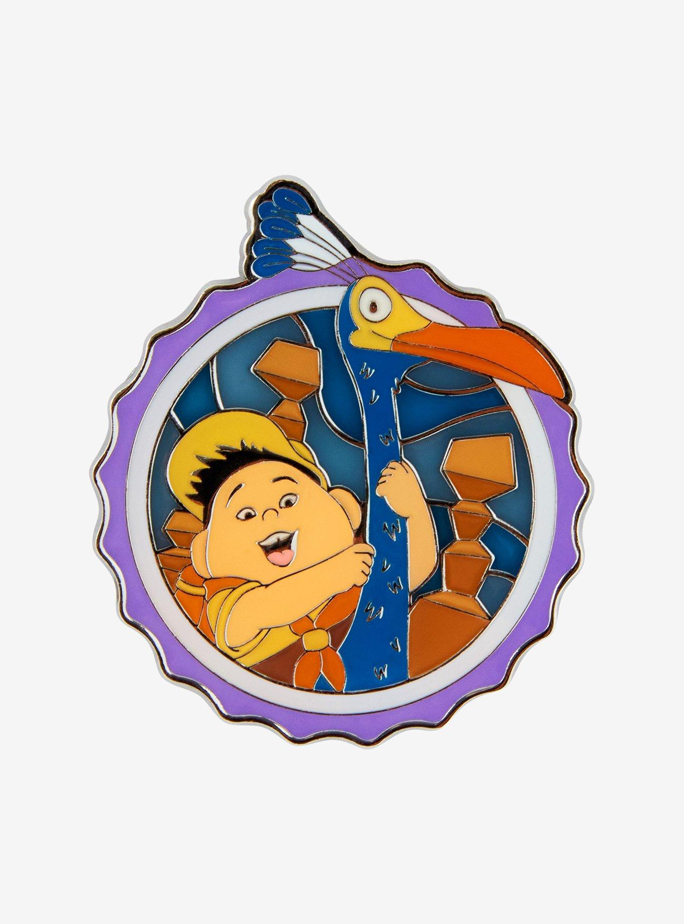 Loungefly Disney Pixar Up Kevin & Russell Stained Glass Enamel Pin — BoxLunch Exclusive, , hi-res