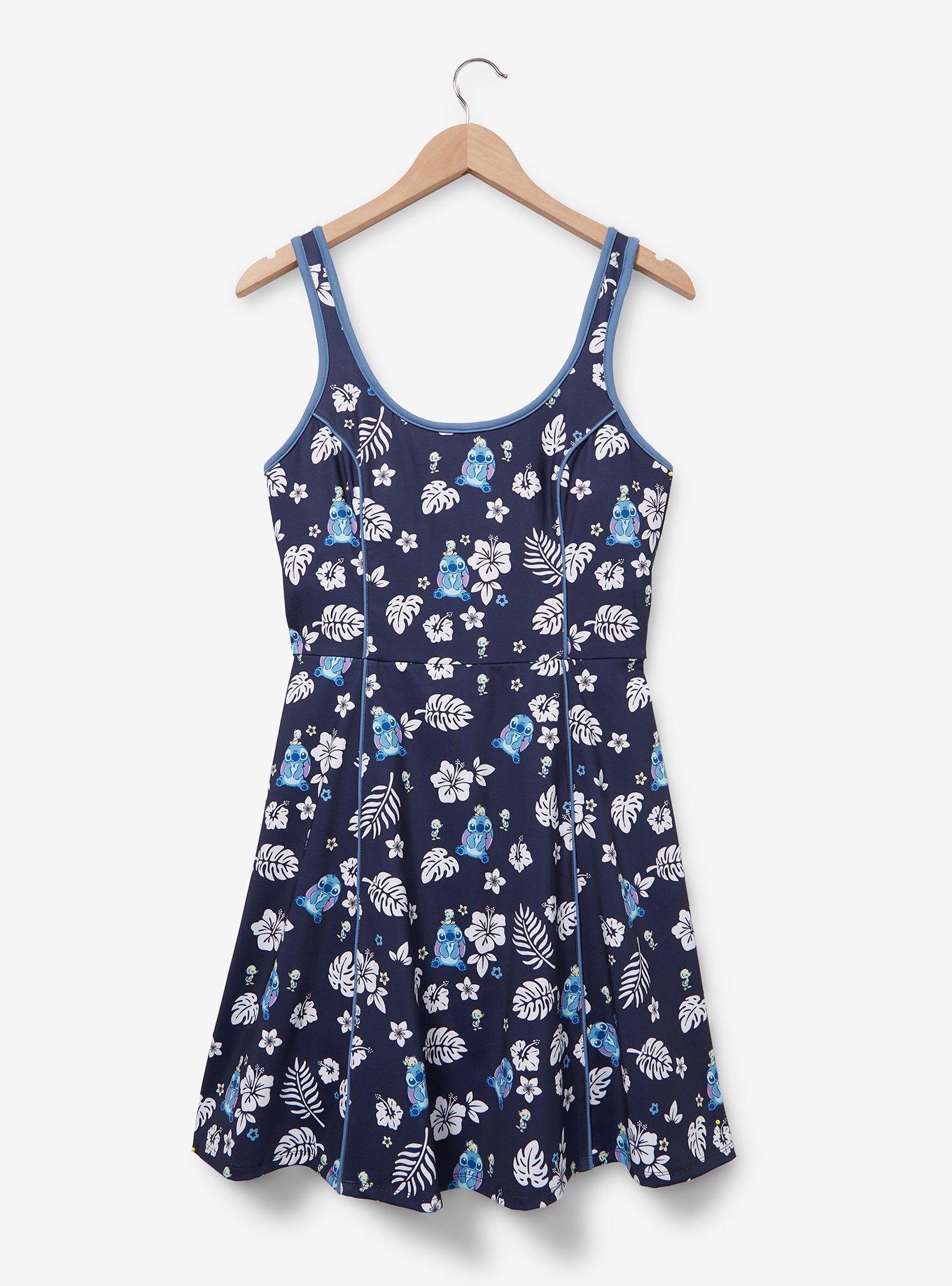Disney Lilo & Stitch Allover Print Athletic Dress — BoxLunch Exclusive, NAVY, hi-res