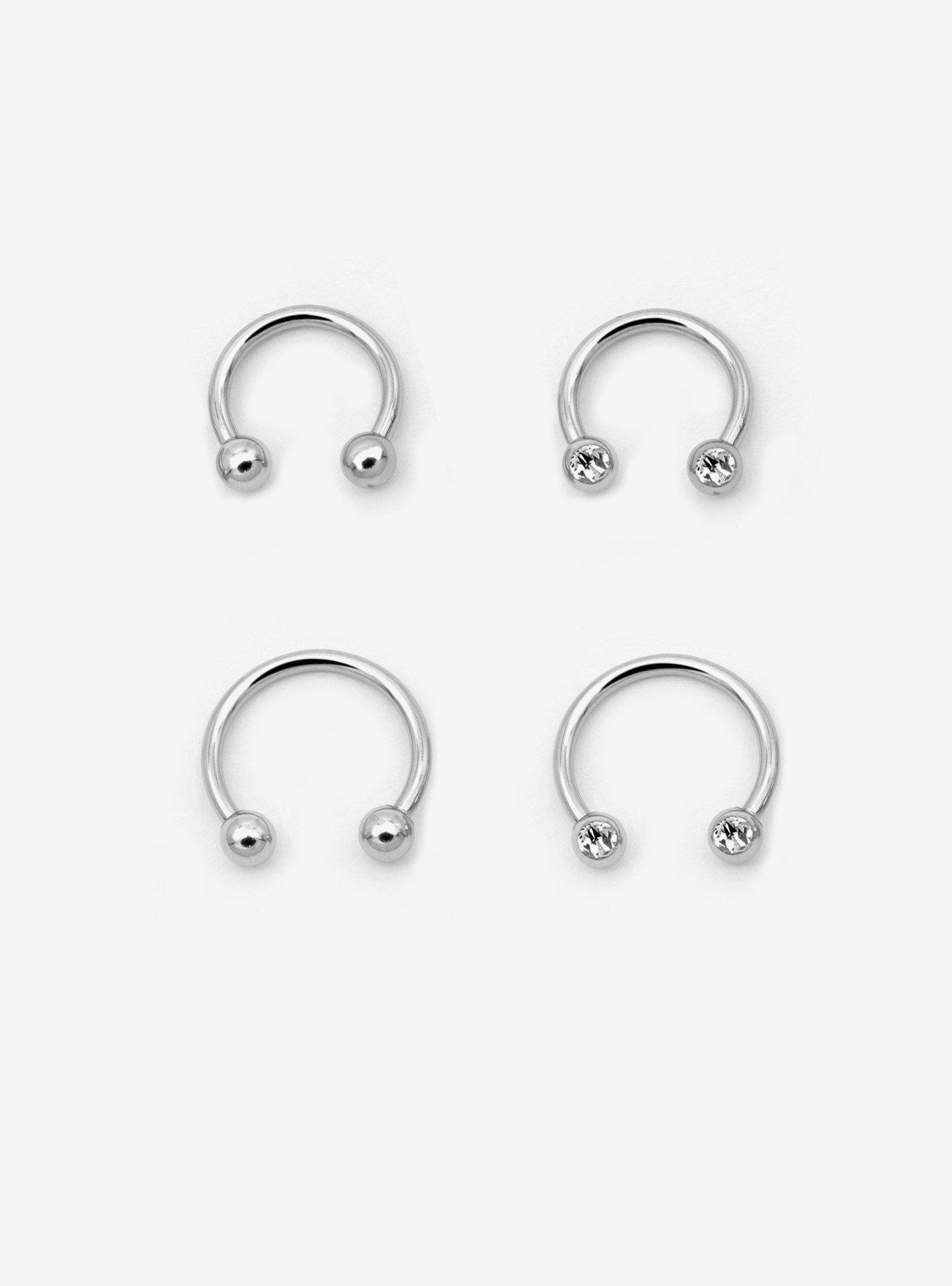 Steel Silver Circular Barbell 4 Pack, , hi-res