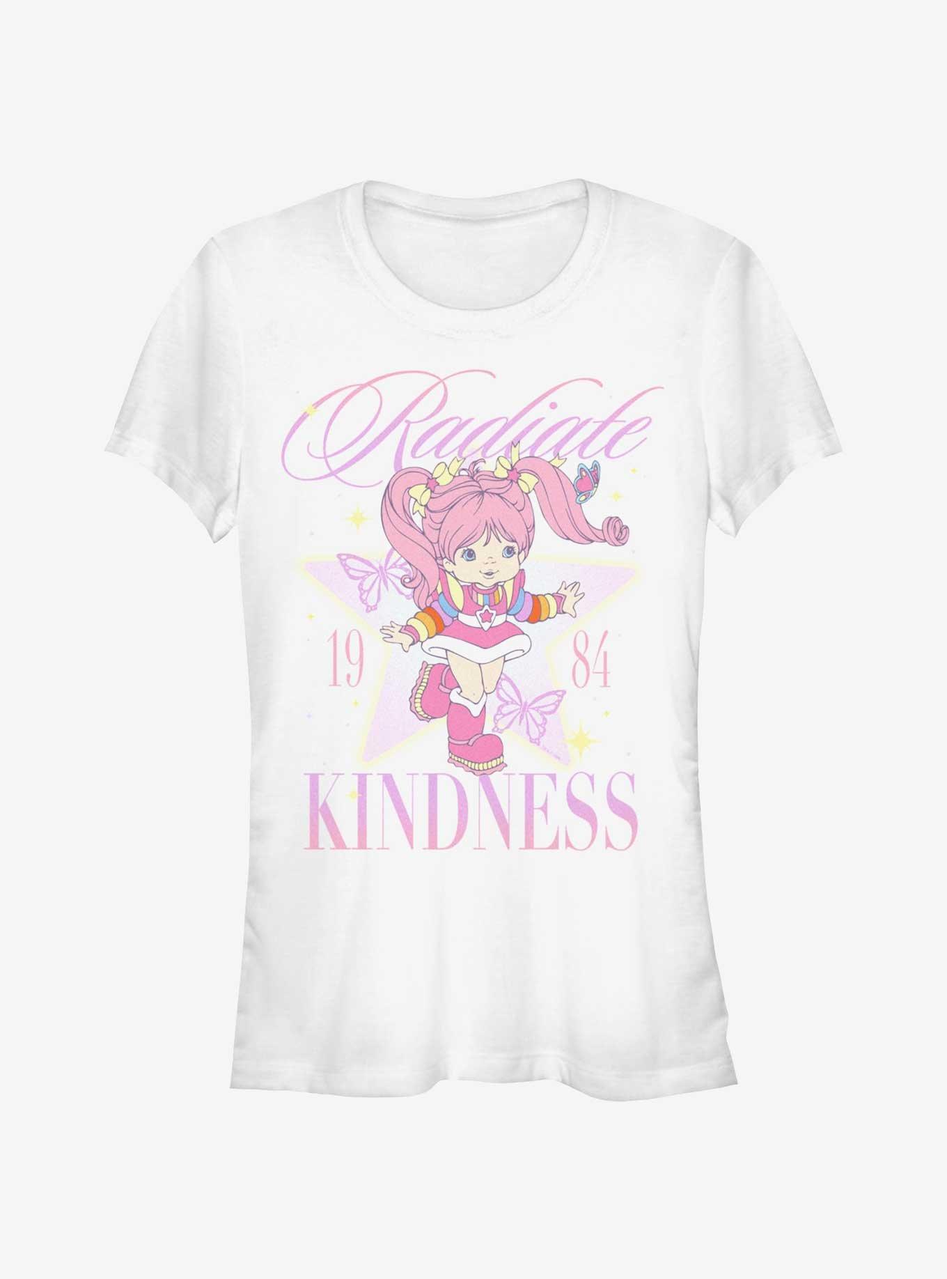 Rainbow Brite Tickled Pink Radiate Kindness Girls T-Shirt, WHITE, hi-res
