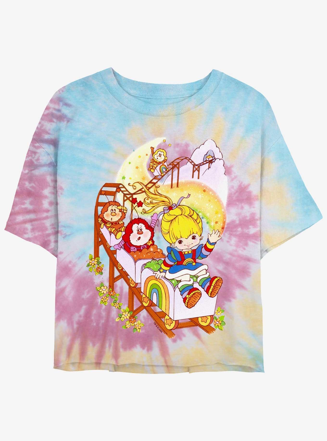 Rainbow Brite Rainbow Coaster Girls Tie-Dye Crop T-Shirt