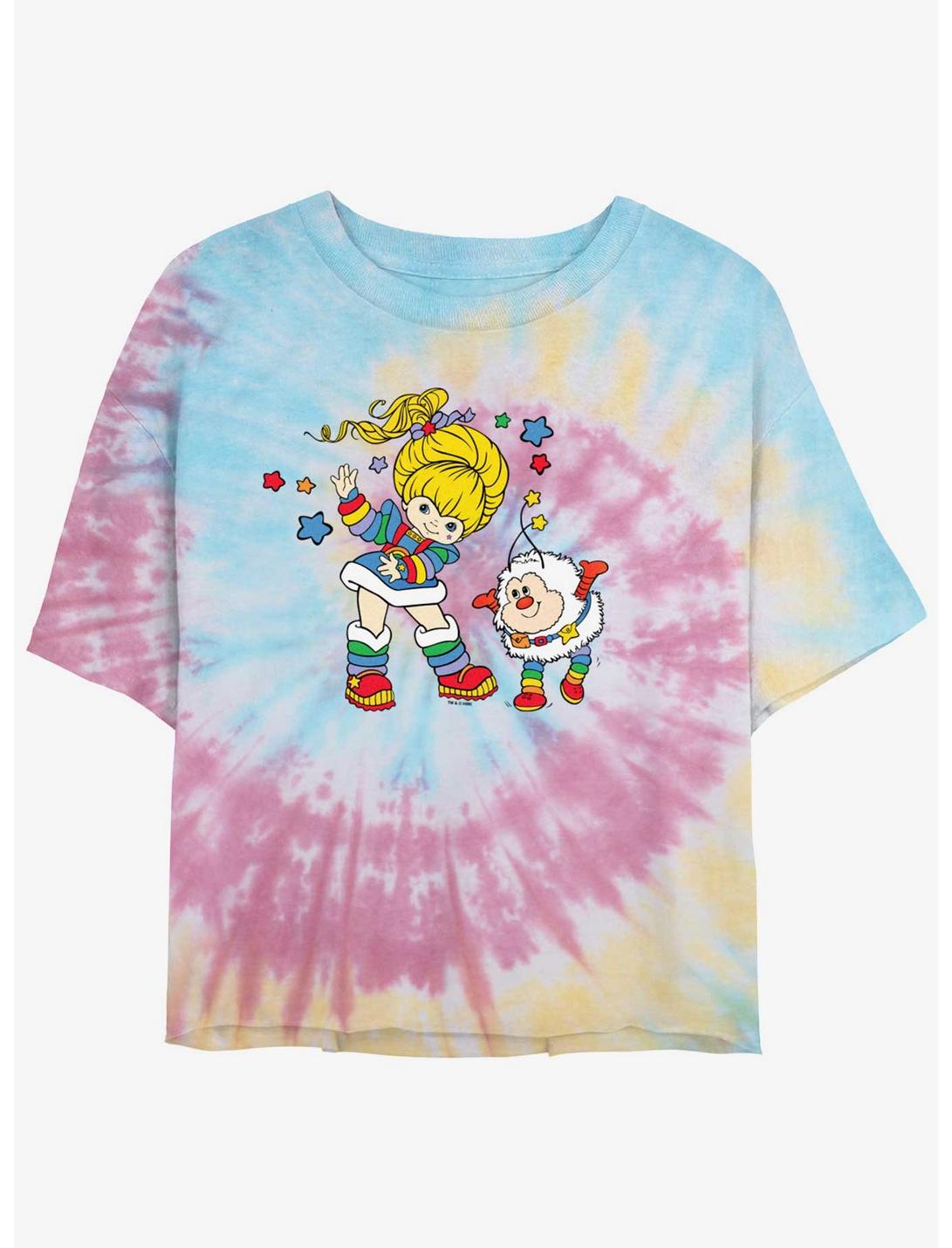 Rainbow Brite & Twink Girls Tie-Dye Crop T-Shirt, BLUPNKLY, hi-res