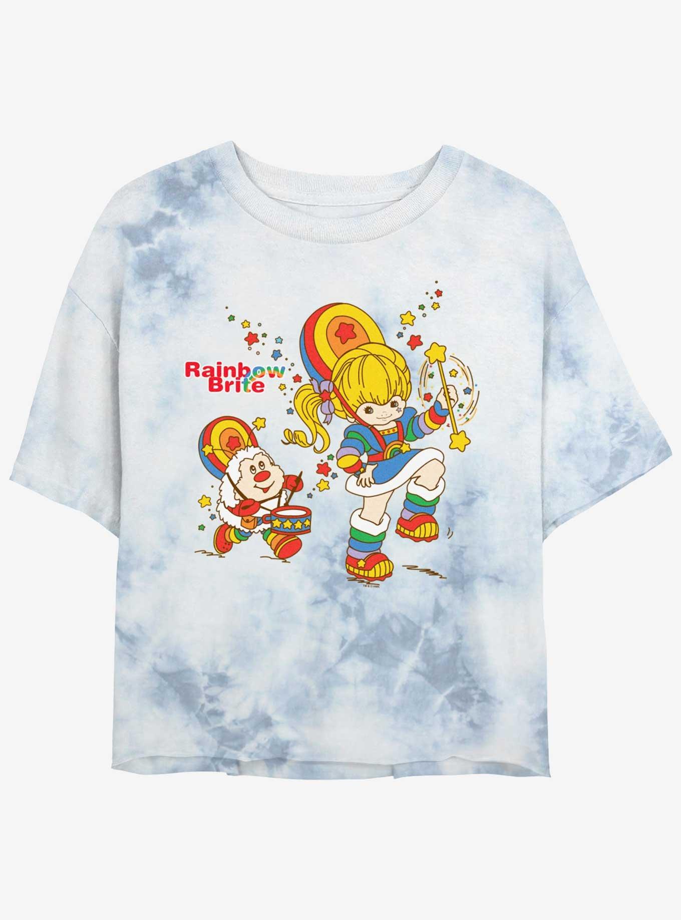 Rainbow Brite Parade Pals Womens Tie-Dye Crop T-Shirt, WHITEBLUE, hi-res