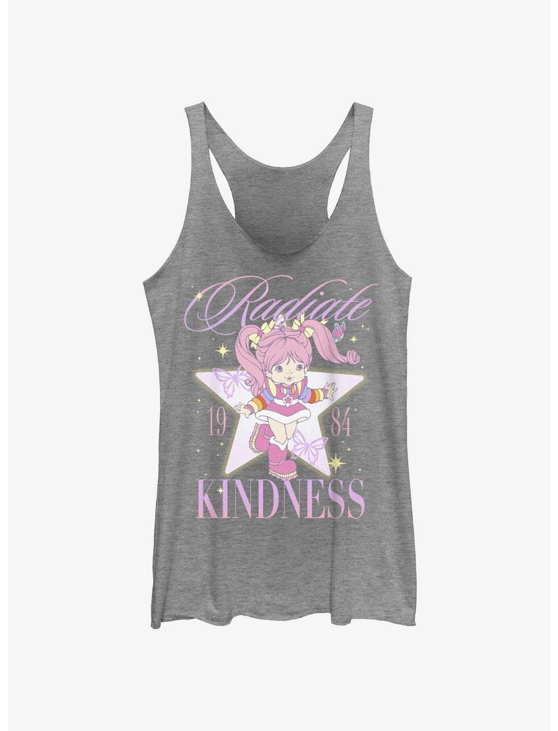 Rainbow Brite Tickled Pink Radiate Kindness Womens Tank Top, GRAY HTR, hi-res