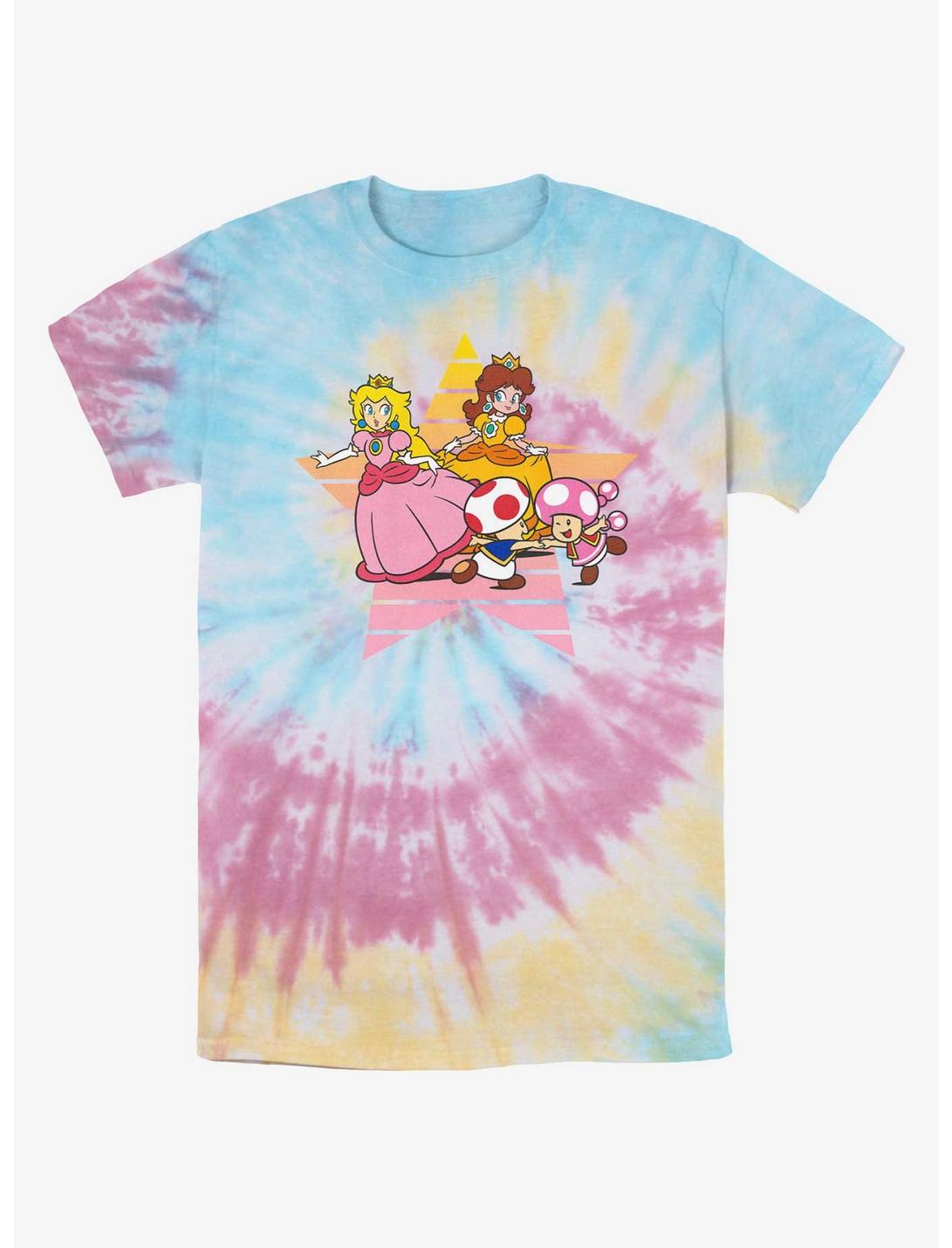 Nintendo Princess Peach & Daisy Star Tie-Dye T-Shirt, BLUPNKLY, hi-res