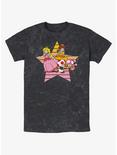 Nintendo Princess Peach & Daisy Star Mineral Wash T-Shirt, BLACK, hi-res