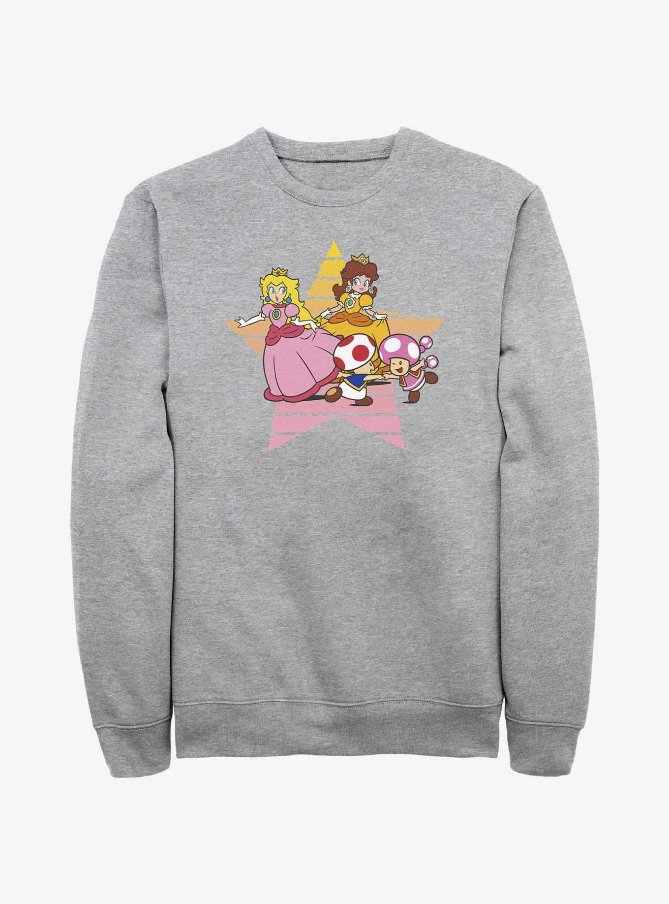 Nintendo Princess Peach & Daisy Star Sweatshirt, ATH HTR, hi-res