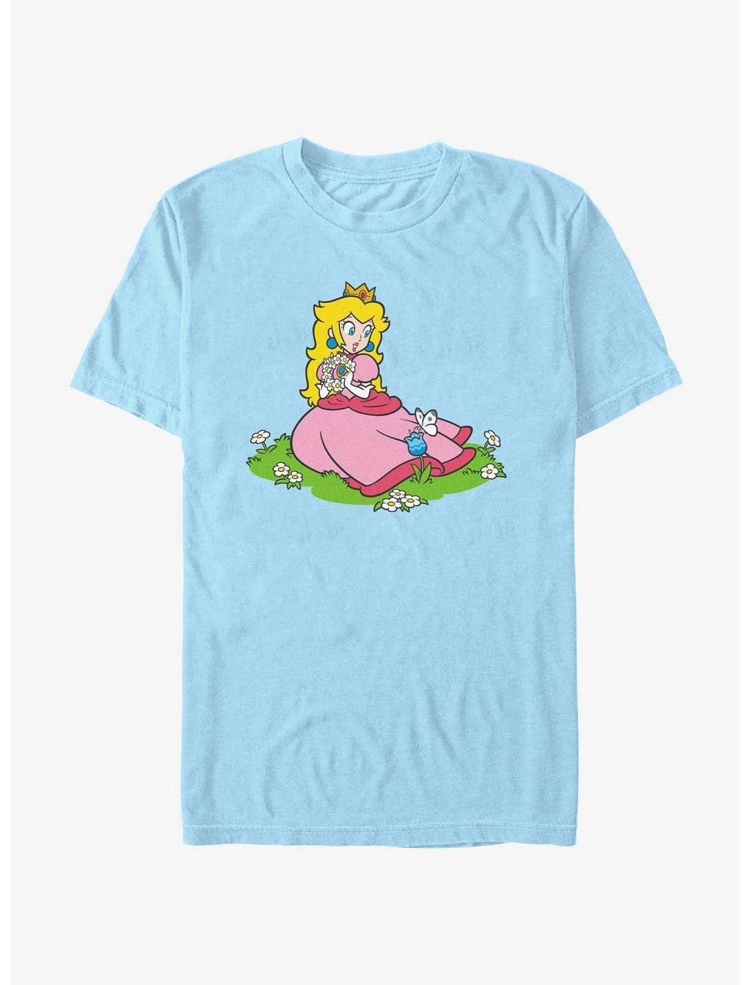 Nintendo Peach And A Butterfly T-Shirt, LT BLUE, hi-res