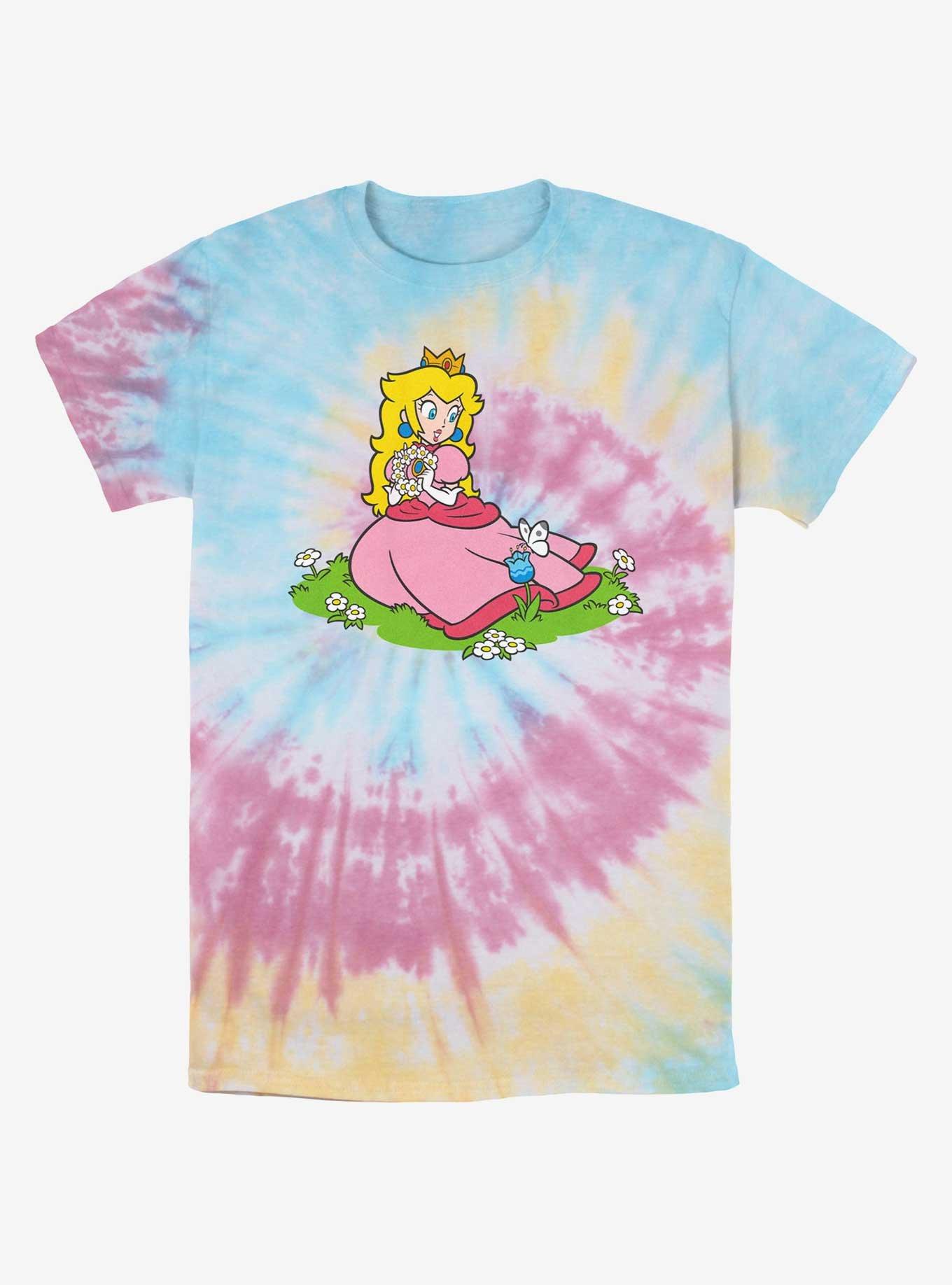 Nintendo Peach And A Butterfly Tie-Dye T-Shirt