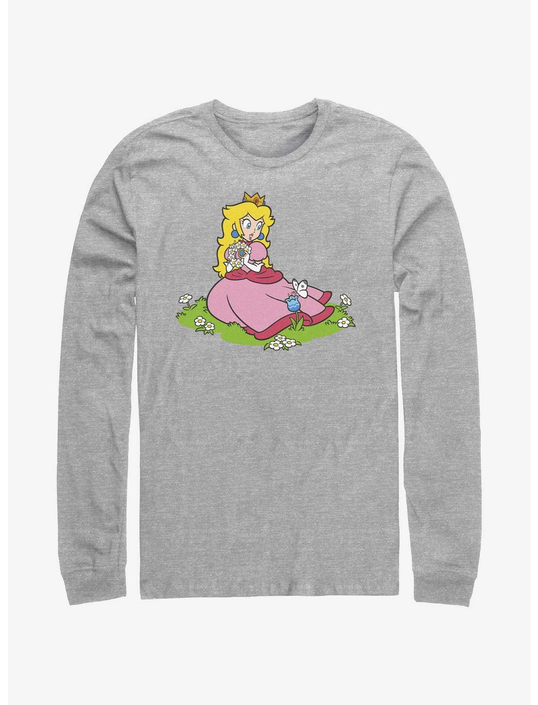 Nintendo Peach And A Butterfly Long-Sleeve T-Shirt, ATH HTR, hi-res