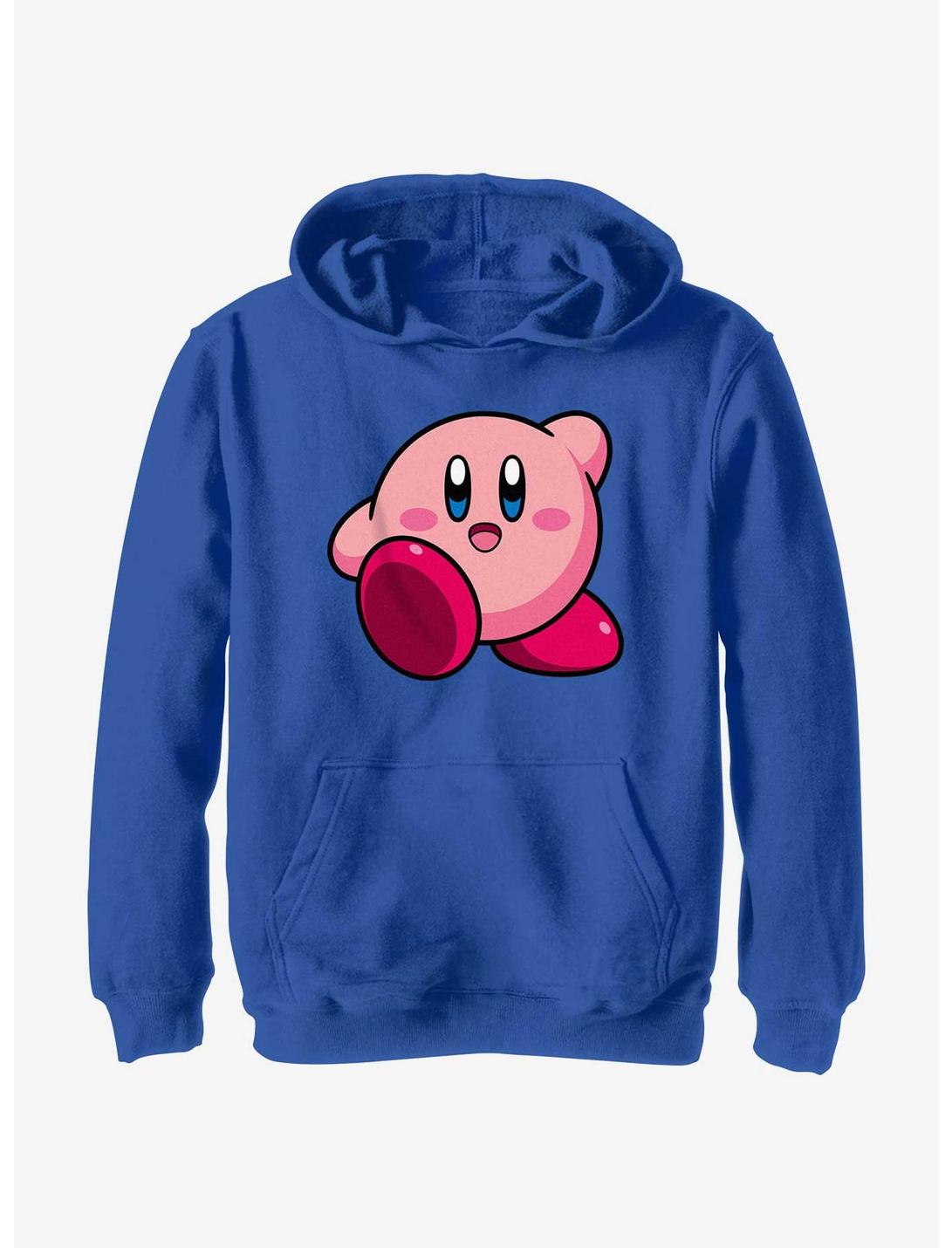 Kirby Big Kirby Waving Youth Hoodie, ROYAL, hi-res