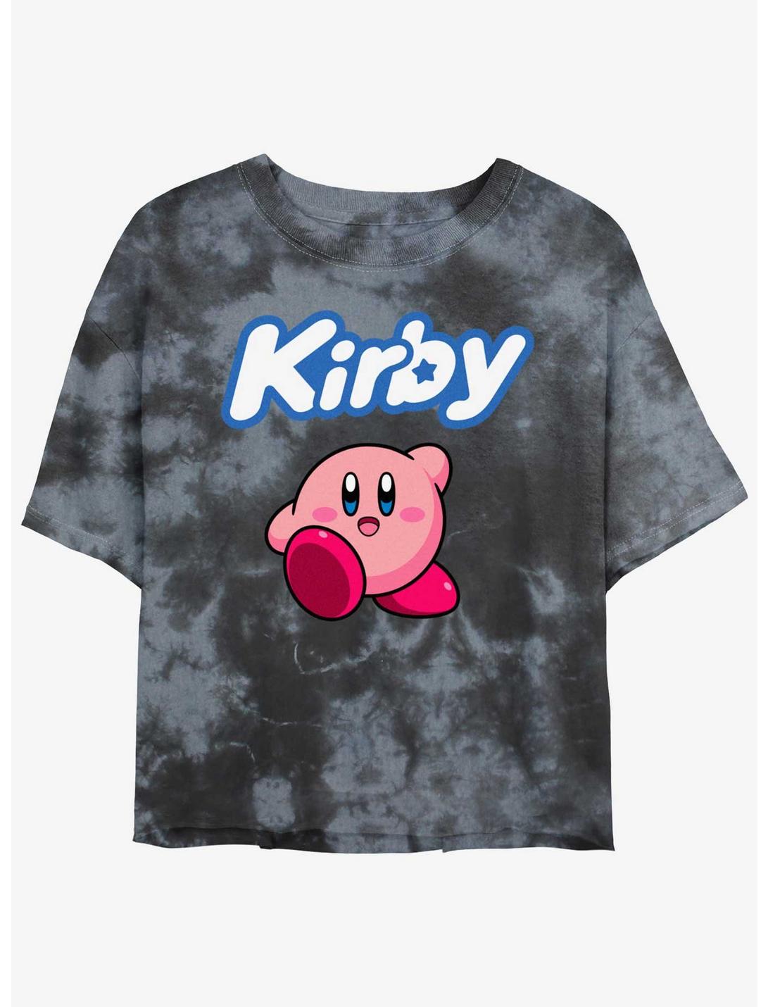 Kirby Simply Kirby Womens Tie-Dye Crop T-Shirt, BLKCHAR, hi-res