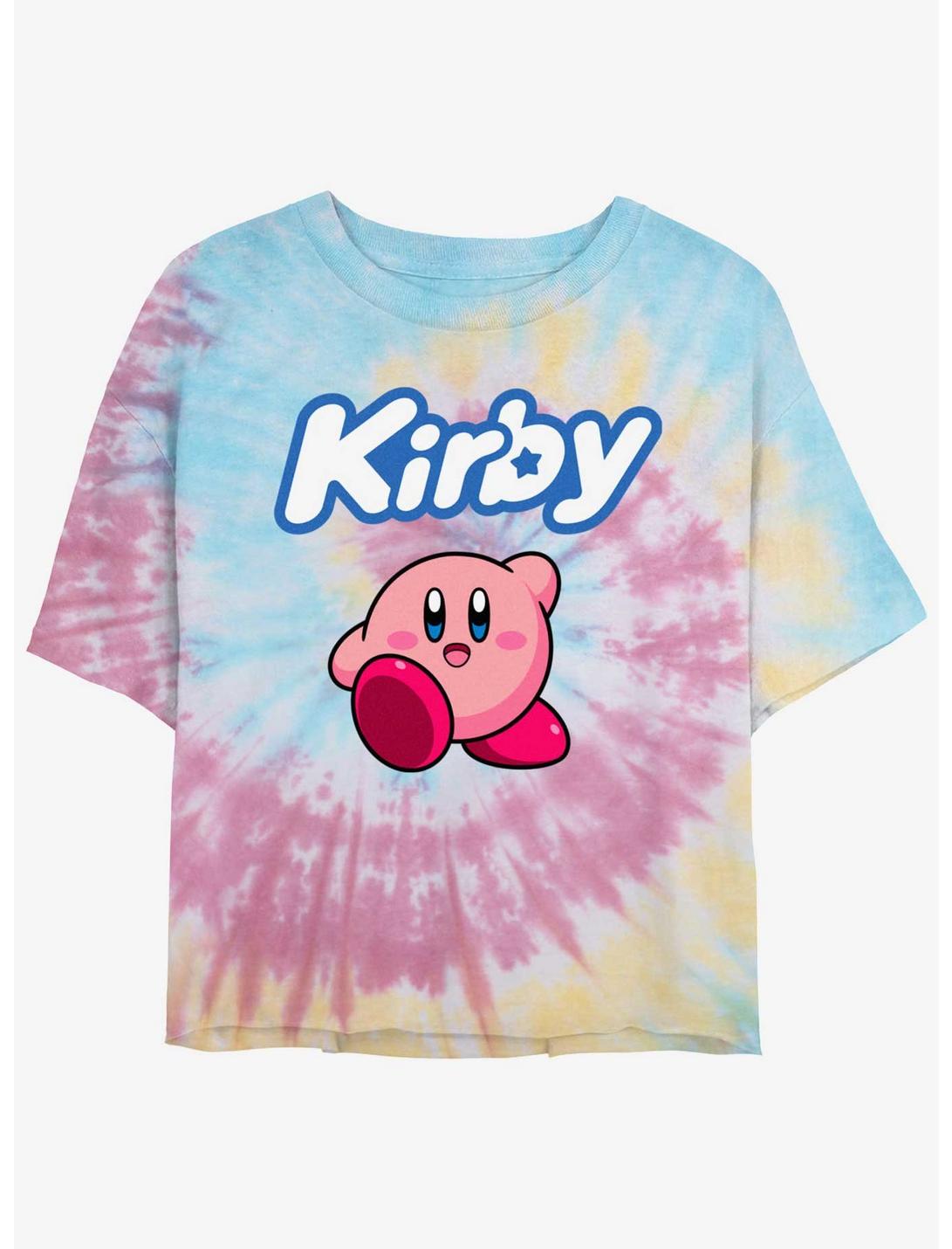 Kirby Simply Kirby Womens Tie-Dye Crop T-Shirt, BLUPNKLY, hi-res