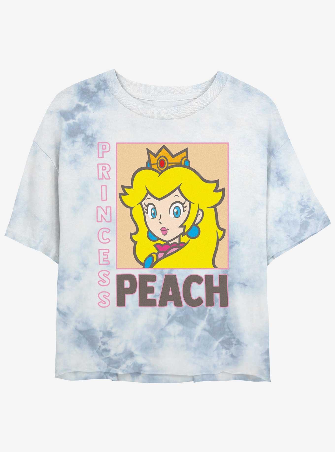 Nintendo Princess Peach Poster Womens Tie-Dye Crop T-Shirt