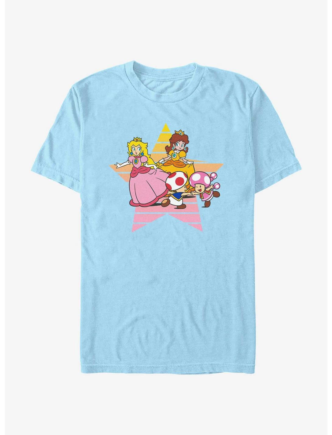 Nintendo Princess Peach & Daisy Star T-Shirt, LT BLUE, hi-res