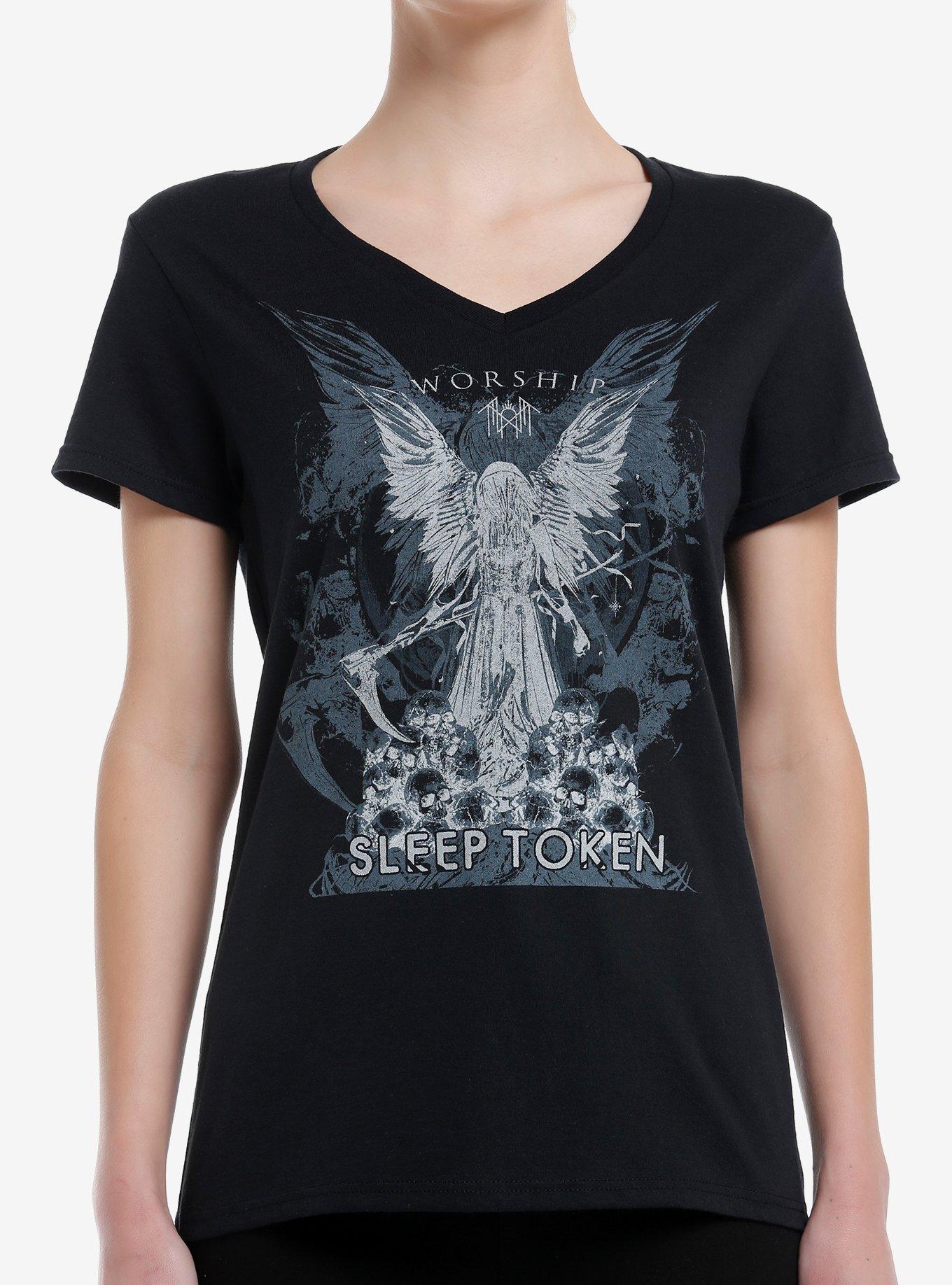Sleep Token Worship V-Neck Girls T-Shirt, BLACK, hi-res