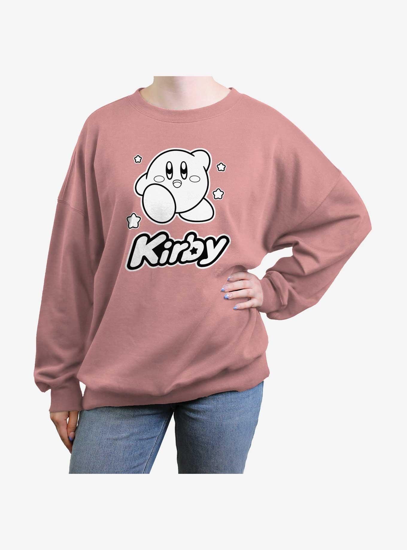 Kirby Monochrome Womens Oversized Sweatshirt, DESERTPNK, hi-res