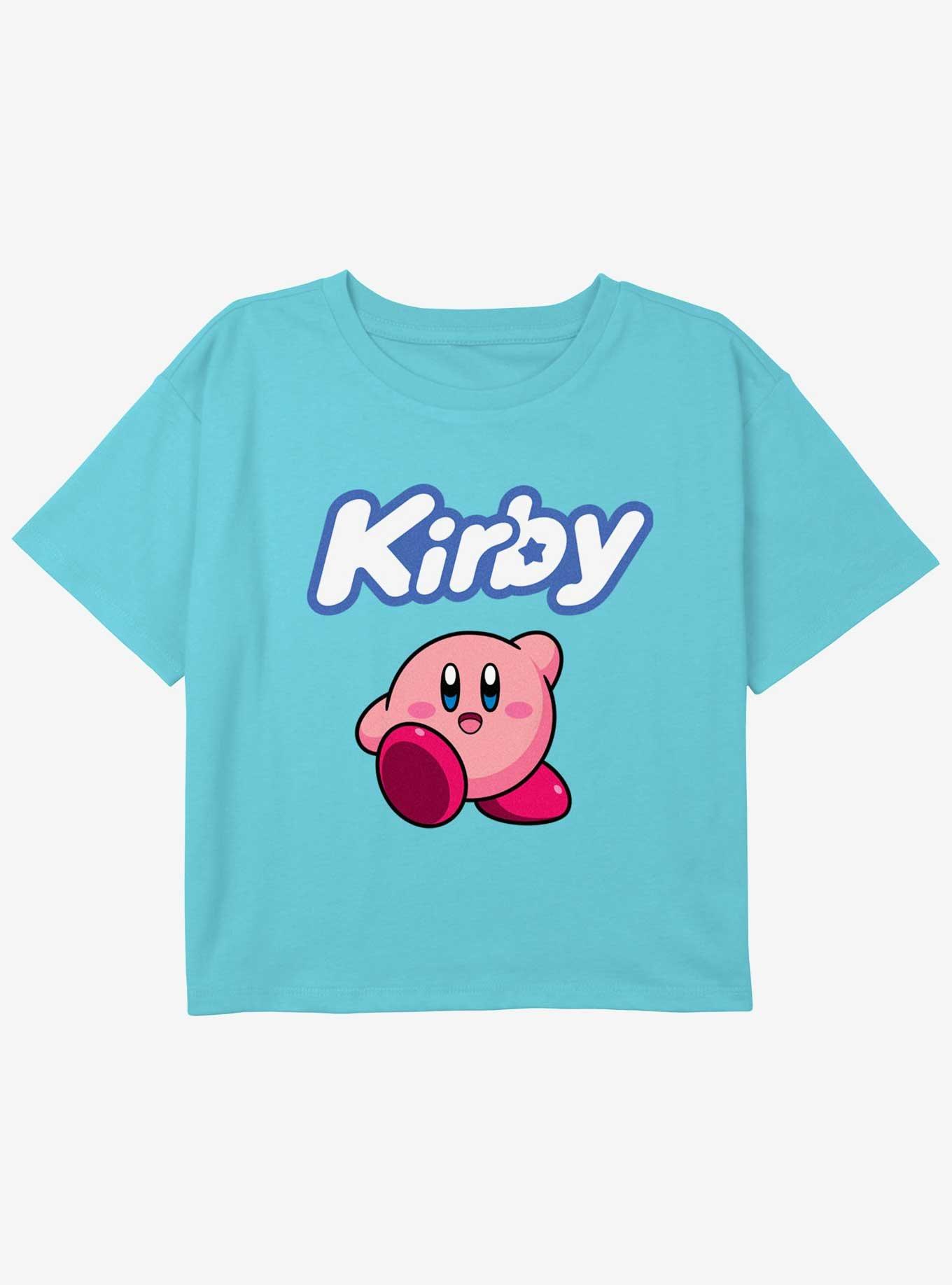 Kirby Simply Kirby Youth Girls Boxy Crop T-Shirt, BLUE, hi-res