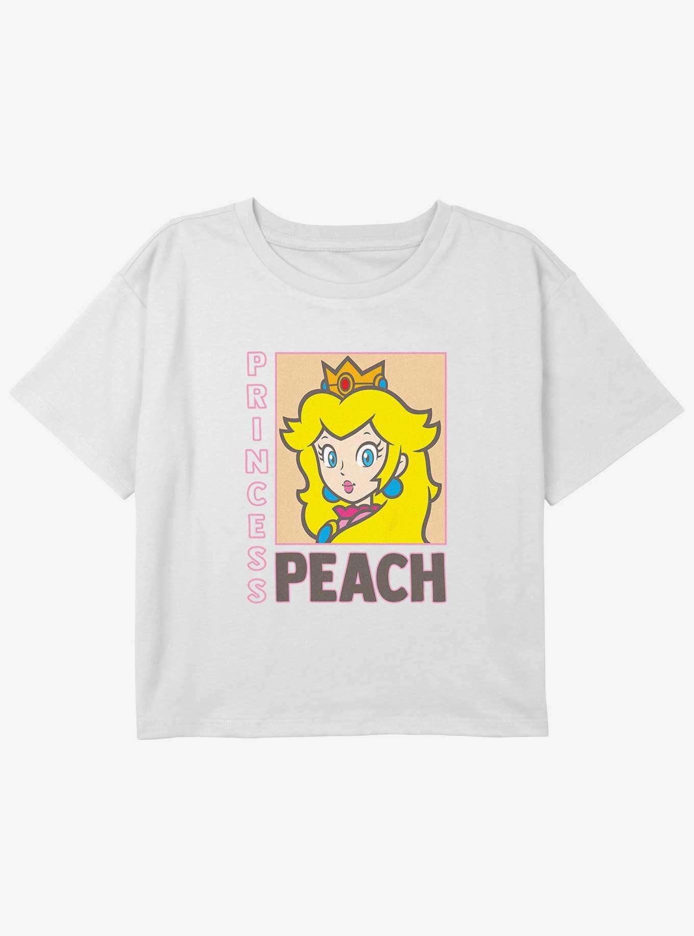 Nintendo Princess Peach Poster Youth Girls Boxy Crop T-Shirt