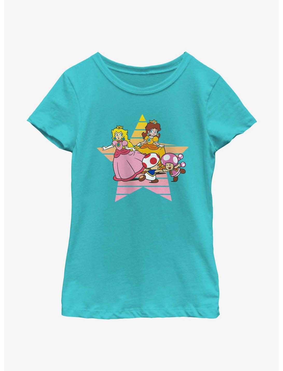 Nintendo Princess Peach & Daisy Star Youth Girls T-Shirt, TAHI BLUE, hi-res