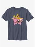 Nintendo Princess Peach & Daisy Star Youth T-Shirt, NAVY HTR, hi-res