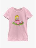 Nintendo Peach And A Butterfly Youth Girls T-Shirt, PINK, hi-res