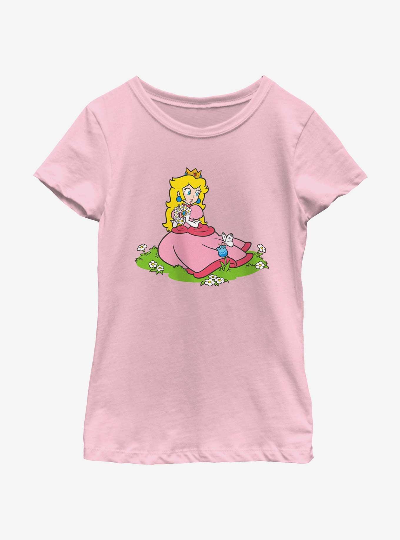 Nintendo Peach And A Butterfly Youth Girls T-Shirt, , hi-res