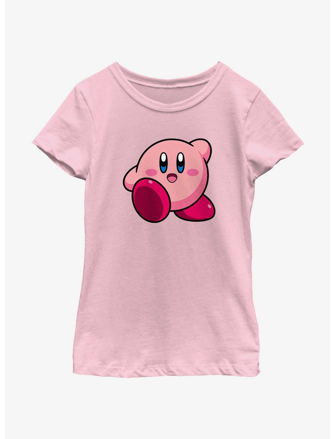 Kirby Big Kirby Waving Youth Girls T-Shirt, PINK, hi-res