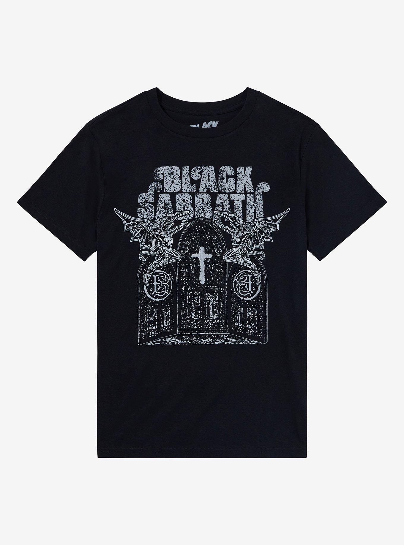 Black Sabbath Cathedral Windows Boyfriend Fit Girls T-Shirt, BLACK, hi-res